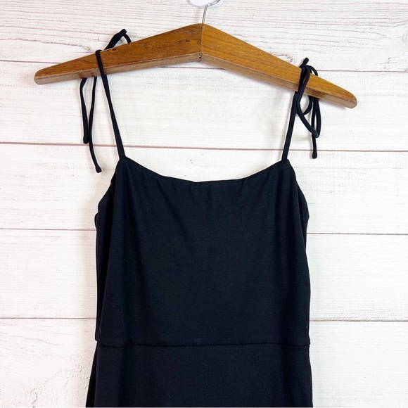 LPA Tank Midi Dress Black Tie Straps Cocktail Sleeveless Size S - Picture 3 of 12